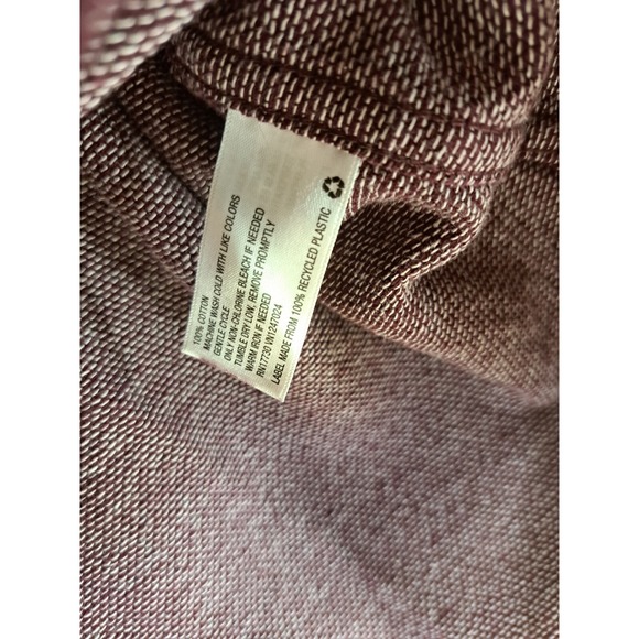Goodfellow Shirt Mens Medium Maroon Red Textured Fabric Heavy Knit Button Up - Picture 12 of 13